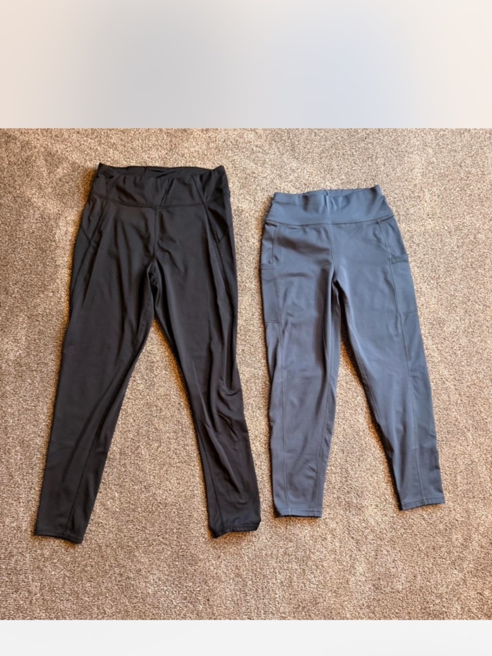 Active Leggings - Black and Slate Gray